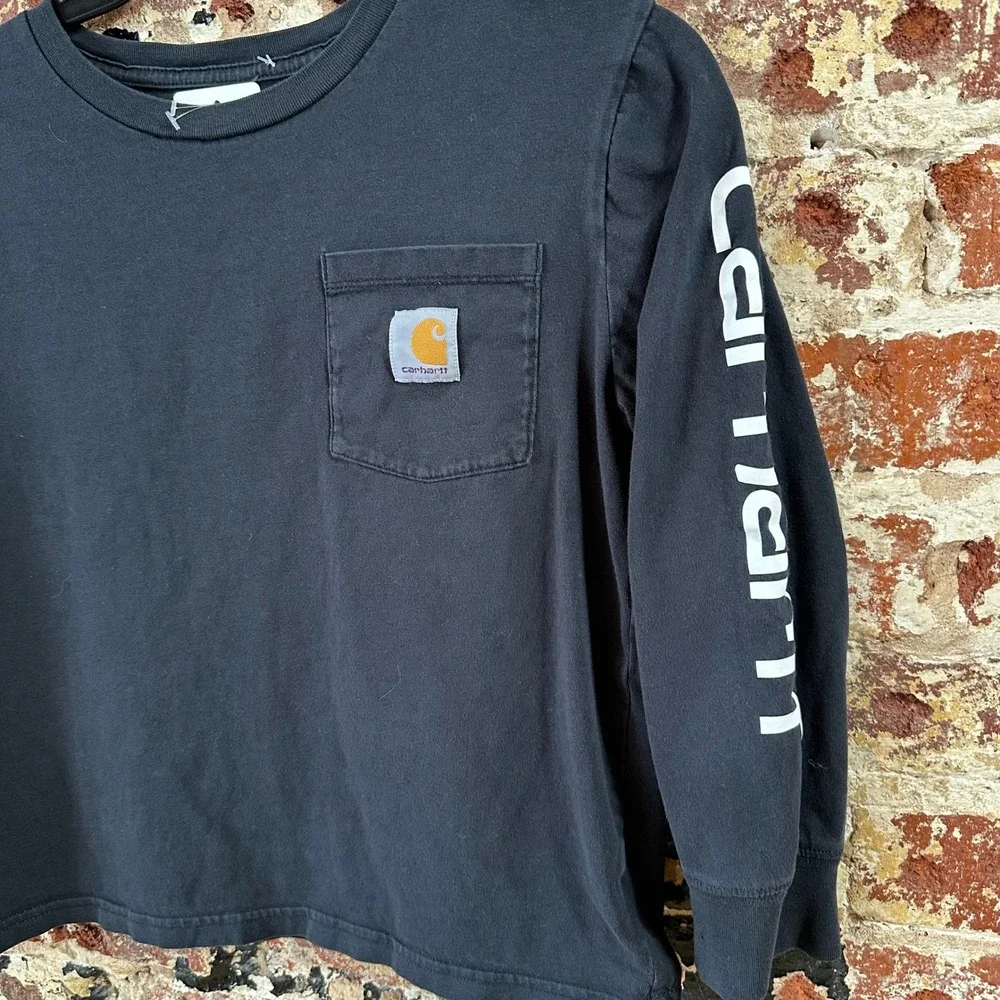 Carhartt Boys Youth Long Sleeve Pocket T Shirt Sleeve Graphic Small 8-10